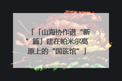 「山海协作谱“新”篇」建在帕米尔高原上的“国医馆”