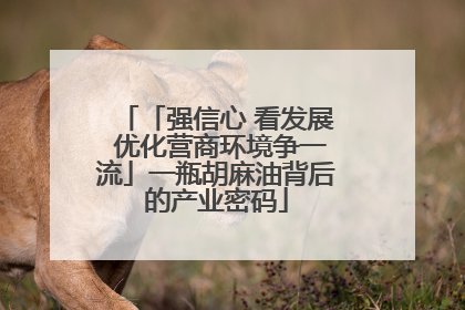 「强信心 看发展 优化营商环境争一流」一瓶胡麻油背后的产业密码