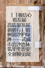 「强信心 看发展·高质量发展调研行」植树固沙护绿洲——武威市治沙造林筑牢生态安全屏障见闻