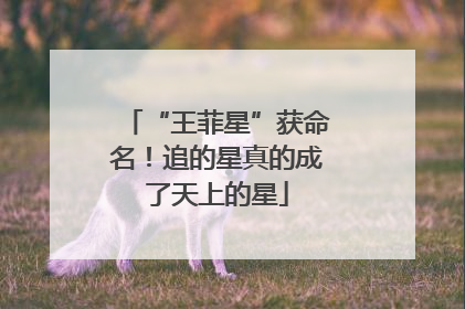 “王菲星”获命名！追的星真的成了天上的星