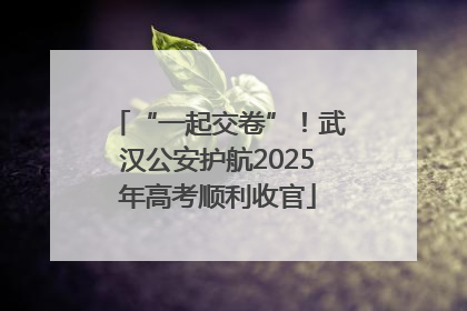 “一起交卷”！武汉公安护航2025年高考顺利收官