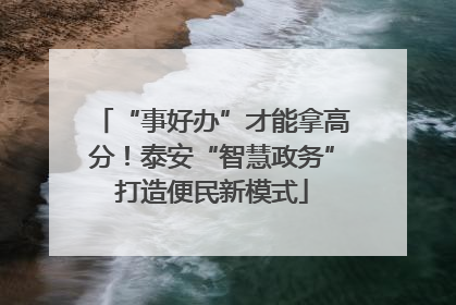 “事好办”才能拿高分！泰安“智慧政务”打造便民新模式