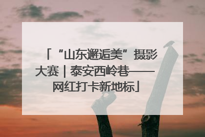 “山东邂逅美”摄影大赛｜泰安西岭巷——网红打卡新地标