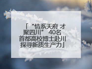 “情系天府 才聚四川” 40名首都高校博士赴川探寻新质生产力