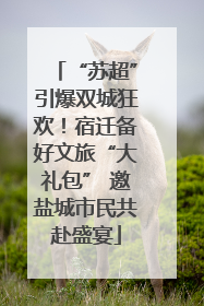 “苏超”引爆双城狂欢！宿迁备好文旅“大礼包” 邀盐城市民共赴盛宴