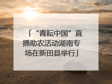 “青耘中国”直播助农活动湖南专场在新田县举行
