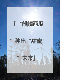 “麒麟西瓜”种出“甜蜜”未来