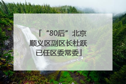 “80后”北京顺义区副区长杜跃已任区委常委
