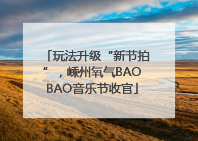 玩法升级“新节拍”，嵊州氧气BAOBAO音乐节收官