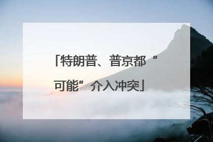 特朗普、普京都“可能”介入冲突