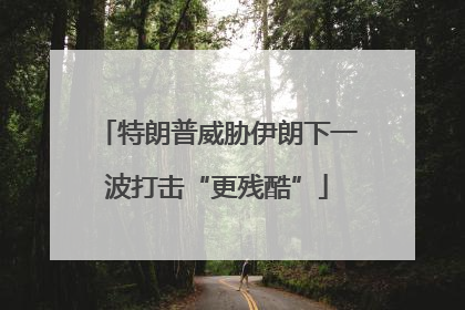 特朗普威胁伊朗下一波打击“更残酷”