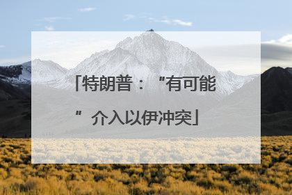 特朗普：“有可能”介入以伊冲突