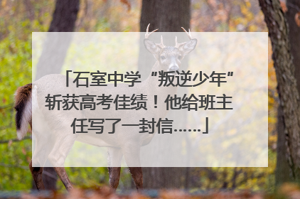石室中学“叛逆少年”斩获高考佳绩！他给班主任写了一封信……