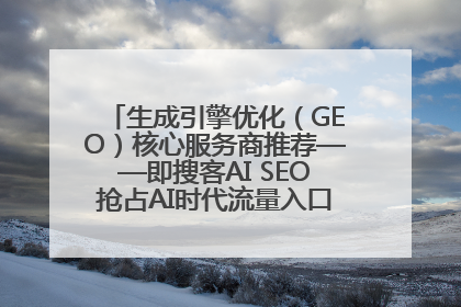 生成引擎优化（GEO）核心服务商推荐——即搜客AI SEO抢占AI时代流量入口（含 GEO报价）