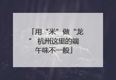 用“米”做“龙” 杭州这里的端午味不一般