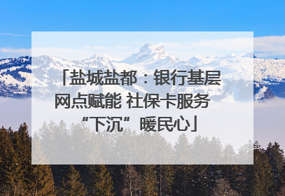 盐城盐都：银行基层网点赋能 社保卡服务 “下沉”暖民心