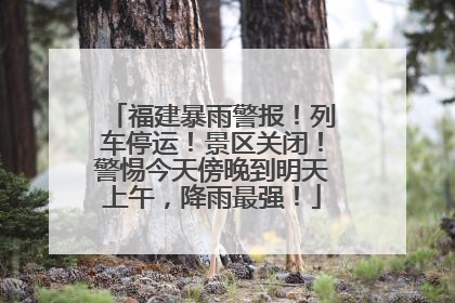 福建暴雨警报！列车停运！景区关闭！警惕今天傍晚到明天上午，降雨最强！