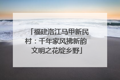 福建洛江马甲新民村：千年家风拂新韵 文明之花绽乡野