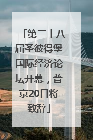 第二十八届圣彼得堡国际经济论坛开幕，普京20日将致辞