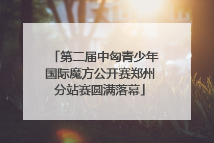 第二届中匈青少年国际魔方公开赛郑州分站赛圆满落幕
