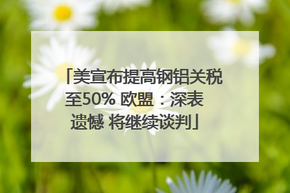 美宣布提高钢铝关税至50% 欧盟：深表遗憾 将继续谈判