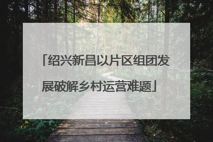 绍兴新昌以片区组团发展破解乡村运营难题