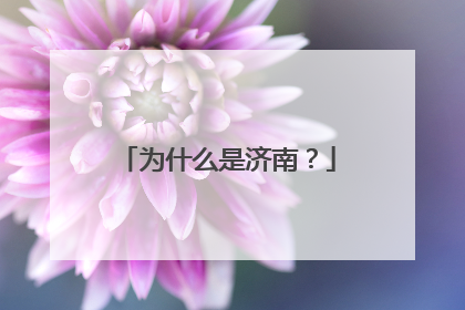 为什么是济南？