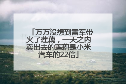 万万没想到雷军带火了莲藕，一天之内卖出去的莲藕是小米汽车的22倍