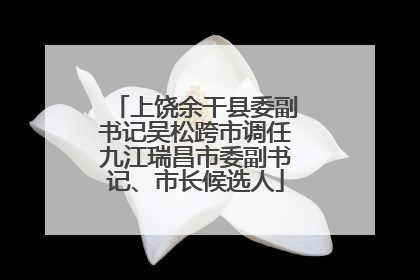 上饶余干县委副书记吴松跨市调任九江瑞昌市委副书记、市长候选人