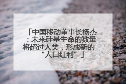 中国移动董事长杨杰：未来硅基生命的数量将超过人类，形成新的“人口红利”