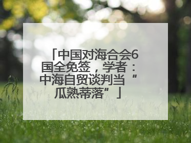 中国对海合会6国全免签，学者：中海自贸谈判当“瓜熟蒂落”