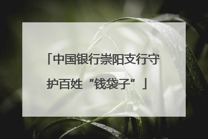 中国银行崇阳支行守护百姓“钱袋子”