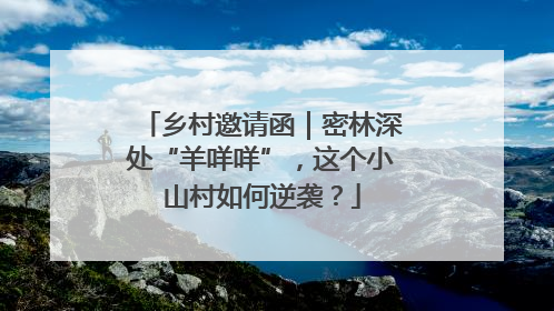 乡村邀请函｜密林深处“羊咩咩”，这个小山村如何逆袭？