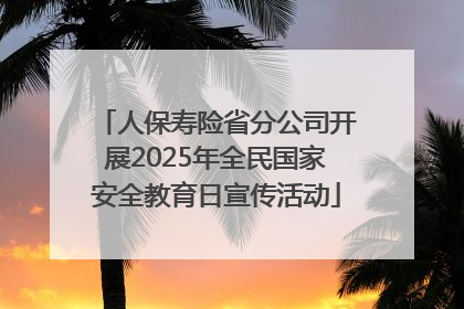 人保寿险省分公司开展2025年全民国家安全教育日宣传活动