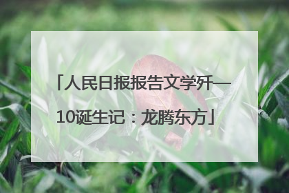 人民日报报告文学歼—10诞生记：龙腾东方