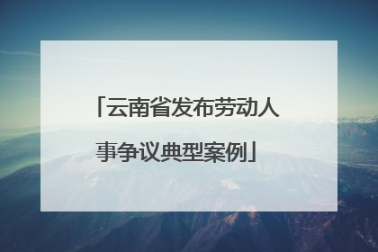 云南省发布劳动人事争议典型案例