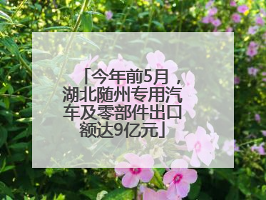 今年前5月，湖北随州专用汽车及零部件出口额达9亿元