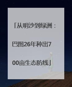 从明沙到绿洲：巴图26年种出700亩生态防线