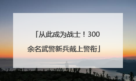 从此成为战士！300余名武警新兵戴上警衔