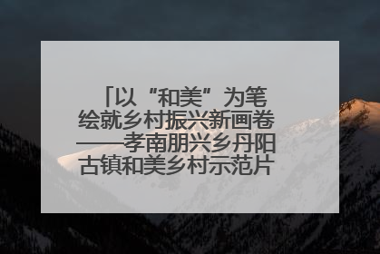 以“和美”为笔 绘就乡村振兴新画卷——孝南朋兴乡丹阳古镇和美乡村示范片区建设综述