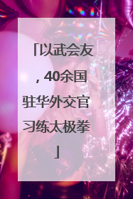 以武会友，40余国驻华外交官习练太极拳