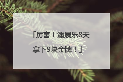 厉害！潘展乐8天拿下9块金牌！