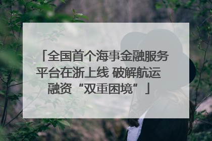 全国首个海事金融服务平台在浙上线 破解航运融资“双重困境”