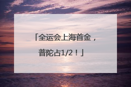 全运会上海首金，普陀占1/2！