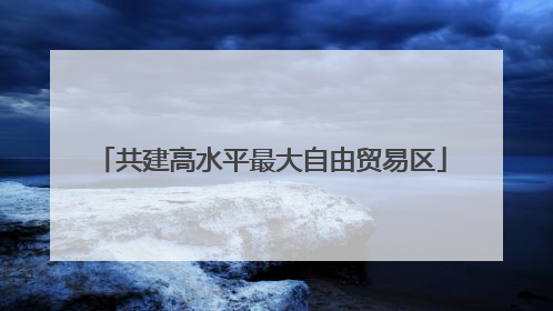 共建高水平最大自由贸易区