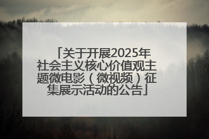 关于开展2025年社会主义核心价值观主题微电影（微视频）征集展示活动的公告