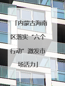 内蒙古海南区落实“六个行动”激发市场活力