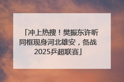 冲上热搜！樊振东许昕同框现身河北雄安，备战2025乒超联赛