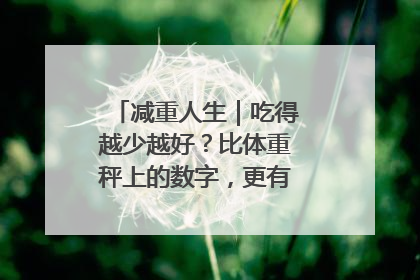 减重人生｜吃得越少越好？比体重秤上的数字，更有意义的是什么？