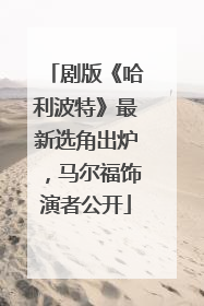 剧版《哈利波特》最新选角出炉，马尔福饰演者公开